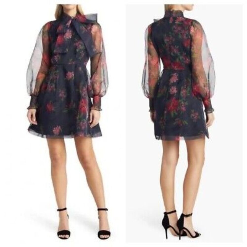 NEW WITH TAGS RACHEL PARCELL ORGANZA TIE FLORAL DRESS IN SIZE 4